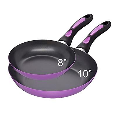 MsMk Non Stick Frying Pans, 10 Inch and 12 Inch Nonstick Frying Pan Set  PFOA Free Non-Toxic, Skillet Set for Induction, Ceramic and Gas Cooktops