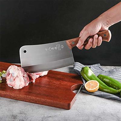 MAD SHARK 7 inch Heavy Duty Kitchen Knife, Professional Sharp  Vegetable Cleaver, German Military Grade Composite Steel with Ergonomic  Handle, Chef Knife for Home Kitchen Cook Cutting, Chopping: Home & Kitchen