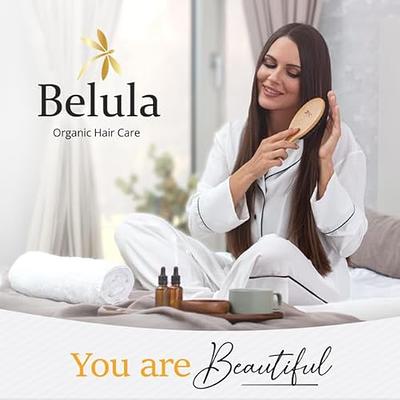 Belula 100% Boar Bristle Hair Brush Set (Medium). Soft Natural Bristles for  Thin and Fine Hair. Restore Shine And Texture. Wooden Comb, Travel Bag and