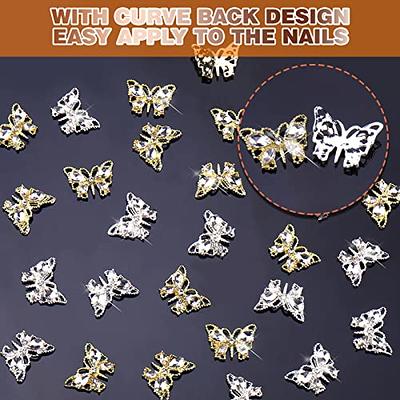 Juome Nail Charms, 30 Pcs Butterfly Nail Charms 3D Butterflies Shape Charms  for Nail Gems and Rhinestones, Nail Art Decorations Supplies (15Pcs Gold,  15Pcs Silver) - Yahoo Shopping