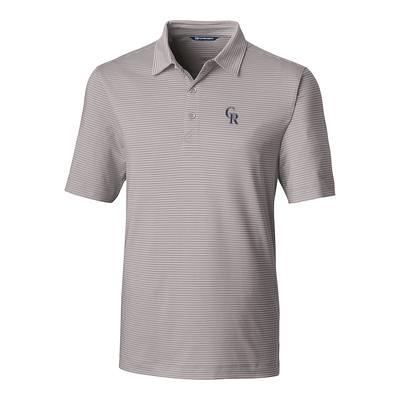 Milwaukee Brewers Cutter & Buck Big & Tall Forge Eco Heathered Stripe  Stretch Recycled Polo - Heather Navy