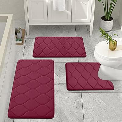 Colorxy Memory Foam U-Shaped Toilet Rugs, Ultra Soft & Non-Slip