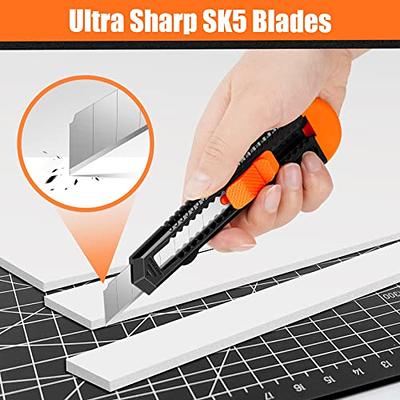 DIYSELF 1 Pack Utility Knife, Box Cutter Heavy Duty with 4 Pcs Sharp  Blades, Storage Space in Handle, Box Cutter Retractable for Cutting  Cartons