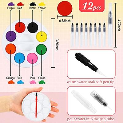 Water Color Brush Pen Set 12 Pcs Water Paint Brushes Refillable Watercolor  Brush for Student, Party, Craft (12Pcs)