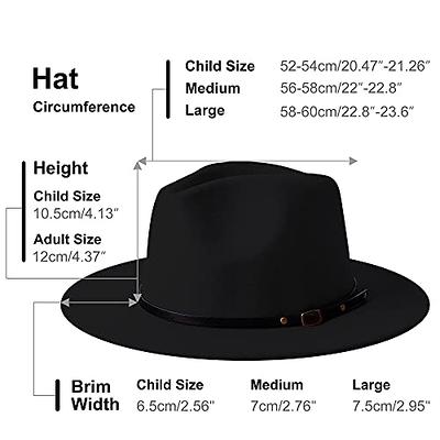 KUJUHA Wide Brim Fedora Two Tone Dress Hat, Large-X-Large, Black