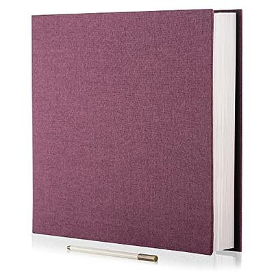  Photo Album Self Adhesive Pages for 4x6 5x7 8x10 Pictures  Scrapbook Magnetic Photo Albums with Sticky Pages Books with A Metallic Pen  for Baby Wedding Family 11x10.6 Purple 60 Pages 
