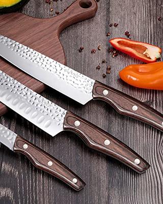 syvio Chef Knife Set, Kitchen Knives with High Carbon Stainless Steel &  Wooden Handle, Kitchen Knife Set 3 PCS-8 Chef's Knife &7 Santoku Knife&5  Paring Knife with Gift Box - Yahoo Shopping