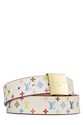 Takashi Murakami x Louis Vuitton White Monogram Multicolore Ceinture Carre  70 - Yahoo Shopping