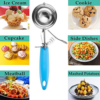 JUNADAEL J Cookie Scoop Set, Include 1 Tablespoon/ 2 Tablespoon/ 3  Tablespoon, Cookie Dough Scoop, Cookie Scoops for Baking set of 3, 18/8  Stainless