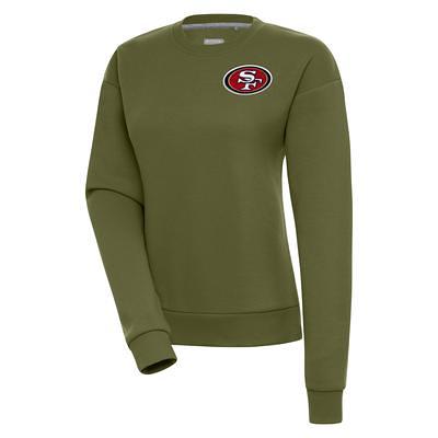 Women's San Francisco 49ers Antigua Heather Gray/Black Victory Raglan  Sleeve Pullover Hoodie