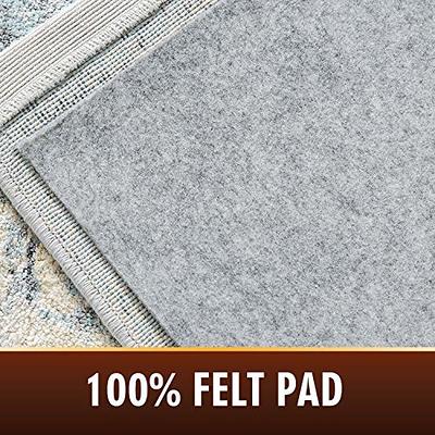 RugPadUSA, Basics, 1/4 Thick, Felt + Rubber Rug Pad - Gray - 5' x 7