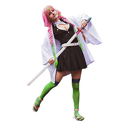 Anime! Demon Slayer: Kimetsu no Yaiba Kanroji Mitsuri Battle Suit Team  Uniform Cosplay Costume Halloween Suit Any Size Free Ship