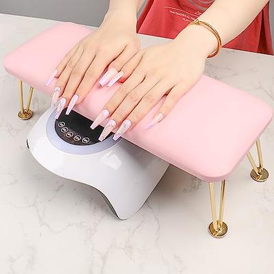 Nail Arm Rest for Acrylic Nails with Nail Table Mat, Microfiber Leather  Nail Hand Rest Cushion for Nails, Soft Hand Pillow Footstool with Foldable