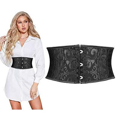 SUOSDEY Jacquard Corset Belt for Women Underbust Boned Lace Up Bustier  Waspie Belt Renaissance Steampunk Pirate Corset - Yahoo Shopping