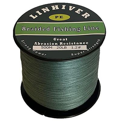 LinHiver Braided Fishing Line, Strong Power, Great Abrasion Resistance, Thin  Diameter, No Stretch, Low Memory and High Sensitivity(547Yds, 20LB, Dark  Green) - Yahoo Shopping