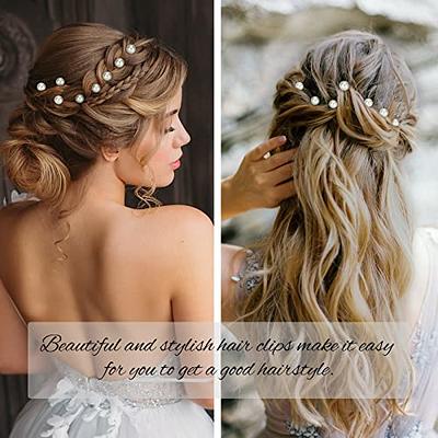 2Pcs Pearl Hair Clips Large Hair Pins Barrette Ties for Women Girl Party  Wedding