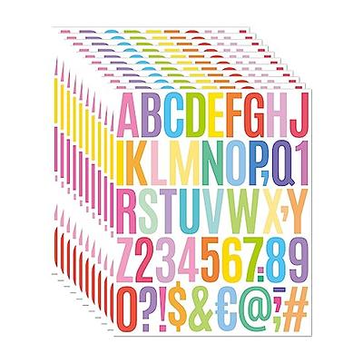 10 Sheets Vinyl Alphabet Stickers, 2 Inch Self Adhesive Alphabet Number  Stickers Vinyl Letters Stickers Capital Letter Stickers for Window Mailbox