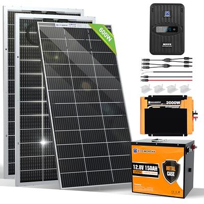 ECO-WORTHY 200 Watt 12V Complete Solar Panel Starter Kit for RV Off Grid  with Battery and Inverter: 200W Solar Panels+30A Charge Controller+50Ah  Lithium Battery+600W Solar Power Inverter