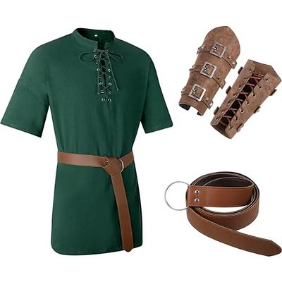 HiiFeuer Viking Embossed Waist Armor, Norse Faux Leather Wide Belt