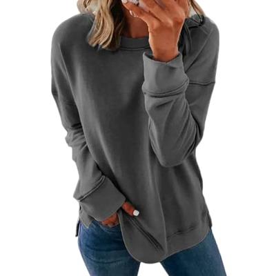 PRETTYGARDEN Women's Casual Pullover Sweatshirt Long Sleeve Split