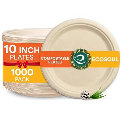 Plant-Based Pearl White Compostable Plates, 9 Inch Round