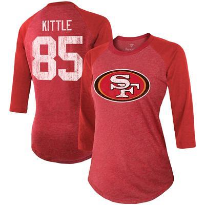 Women's Fanatics Branded Scarlet San Francisco 49ers Wordmark Long Sleeve  V-Neck T-Shirt