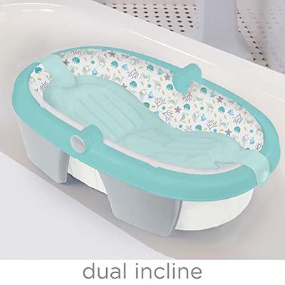 Inflatable Baby Bathtub with Air Pump, Bathtub Seat with Anti-Sliding  Saddle Horn for Newborn to Toddler, Portable Travel Shower Basin with Back