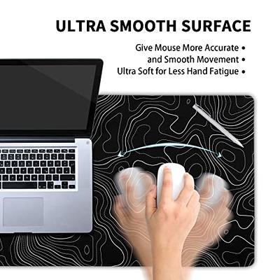 Gaming Mouse Pad Large Keyboard Pad 31.5 x 11.8in Topographic Mouse Pad  Black and White Mouse Pad for Keyboard with Anti-Slip Rubber Base, Extended  Desk Pad XL Keyboard Pad Mouse Mat 