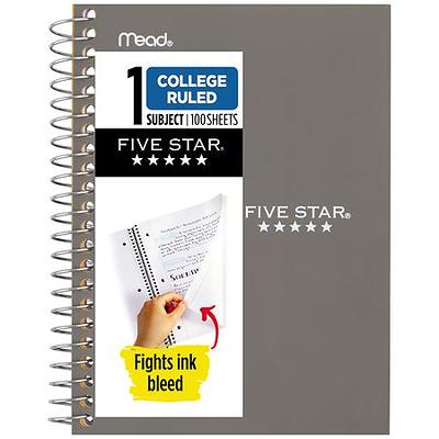 Five Star 1-Subject Notebooks, 8.5 x 11, College Ruled, 100 Sheets, Each  (06322)