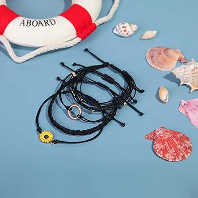 Fancy Shiny Sunflower String Bracelet Handmade Braided Rope Charms Boho Surfer Bracelet for Teen Girls Women