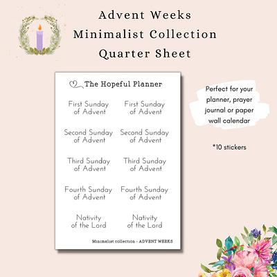 Advent Weeks Stickers - Minimalist Collection Christian Planner/Journal  Sticker Sheet For Season - Yahoo Shopping