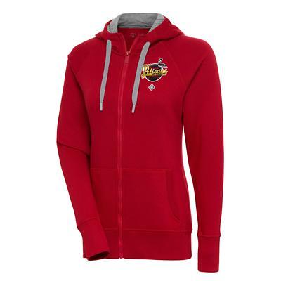 Women's Antigua Heathered Gray Cincinnati Bengals Wordmark Victory Full-Zip Hoodie