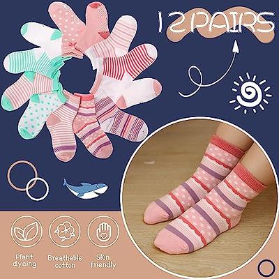  7 Pairs Kids Non Slip Socks Anti Skid Mid Calf Socks