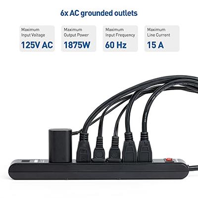 Cable Matters 2-Pack 6-Outlet Surge Protector Power Strip with USB Ports, 8  ft, ETL Listed, Long Extension Cord, Surge Protector with USB Ports in  Black - Yahoo Shopping