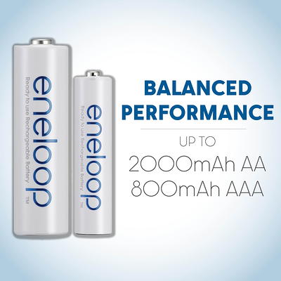 eneloop Advanced Individual Battery 3-Hour Quick Charger with 4 AA eneloop  Rechargeable Batteries Included