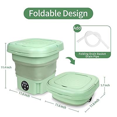 Portable Washing Machine, Mini Folding Washer and Dryer Combo,with Small  Foldable Drain Basket for Underwear, Socks, Baby Clothes, Travel, Camping
