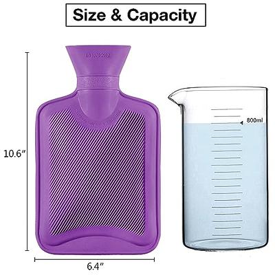 Microwaveable Hot Water Bottle with Cover(1 Liter), MEETRUE Innovative  BPA-Free Silicone Hot Water Bottle Hot Water Bag for Pain Relief, Hot &  Cold