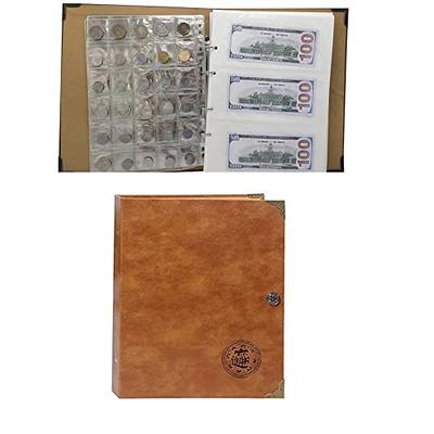 Coin Collection Supplies Holder Book for Collectors and 12 Sheets