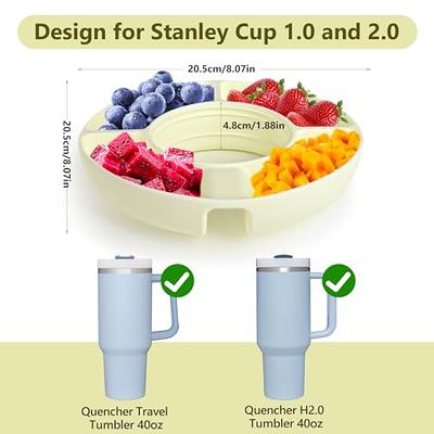 Silicone Snack Bowl For Stanley Cup 40oz With Handle, Snack Tray For  Stanley Tumbler 40oz, 4 Compartment Reusable Snack Ring