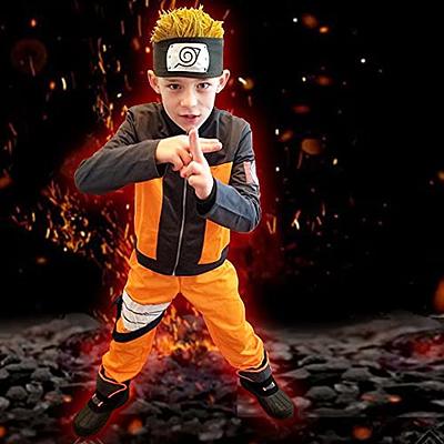 Kids Naruto Uzumaki Cosplay Jacket Pants Anime Costume Coat