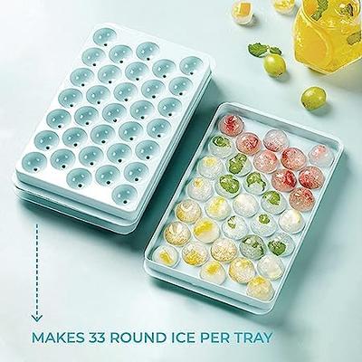 Round Ice Cube Trays 3 Pack Circle Ice Ball Maker Mold Small Round Ice Cube  Trays for Freezer with Lid & Bin & Scoop Mini Sphere Ice Tray for Cocktail