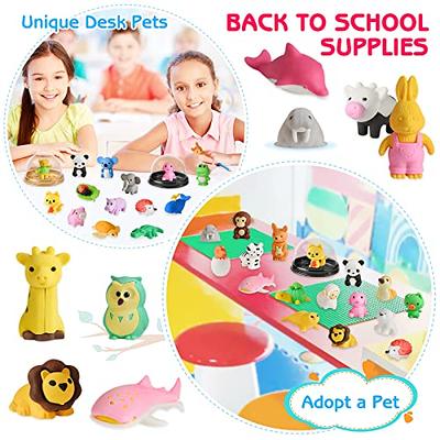 120 Pack Animal Erasers for Kids Toy Bulk Pencil Erasers 3D Mini