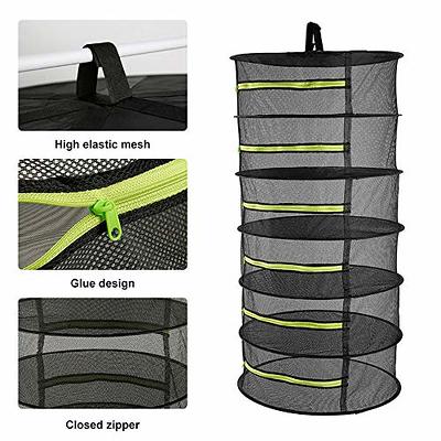 Herb Drying Rack Hanging Drying Rack Mesh For Plants Herb Dryer Collapsible  Dry Net With Zipper For Seeds, Bud, Nuts, Hydroponic Plants (4 Layer)