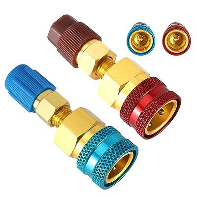 R1234YF Quick Couplers Kit, R1234YF to R134A Conversion Kit, High/Low Side  Quick Coupler Adapter, R1234YF Quick Couplers Adapters & AC Hose Fitting  Connectors for R1234YF AC Refrigerant Charging-2PCS : : Electronics