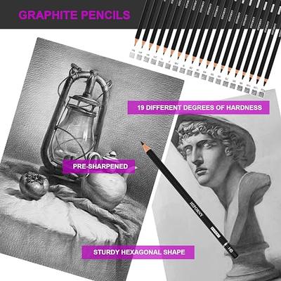 Professional 12/70pcs Drawing Sketch Pencil Set Metal box Wooden Painting  Artist Kit Graphite Charcoal Stick For School Supplies