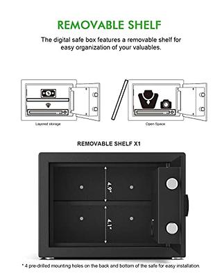 ISLANDSAFE Safe Box home Digital Electronic Keypad Security Safes 0.8 Cuft  Cabinet Lock Box with Removable Shelf and Alram for Office Hotel Dorm Cash
