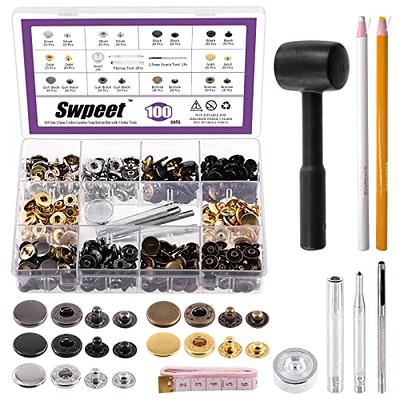 Mandala Crafts Metal Leather Snap Fastener Button Kit with Tools