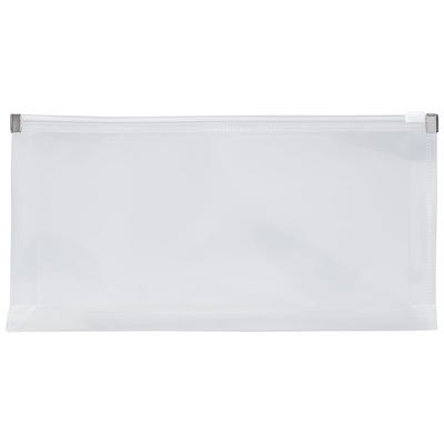 Jam Paper Plastic Envelopes with Zip Closure - #10 Booklet Wallet - 5 x 10 - Clear - 12/Pack