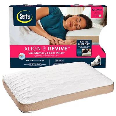 Serta Rest Revive Gel Memory Foam Pillow White King Yahoo Shopping