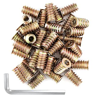 50pcs 1/4-20 Threaded Insert for Wood Furniture Insert Nuts Screw